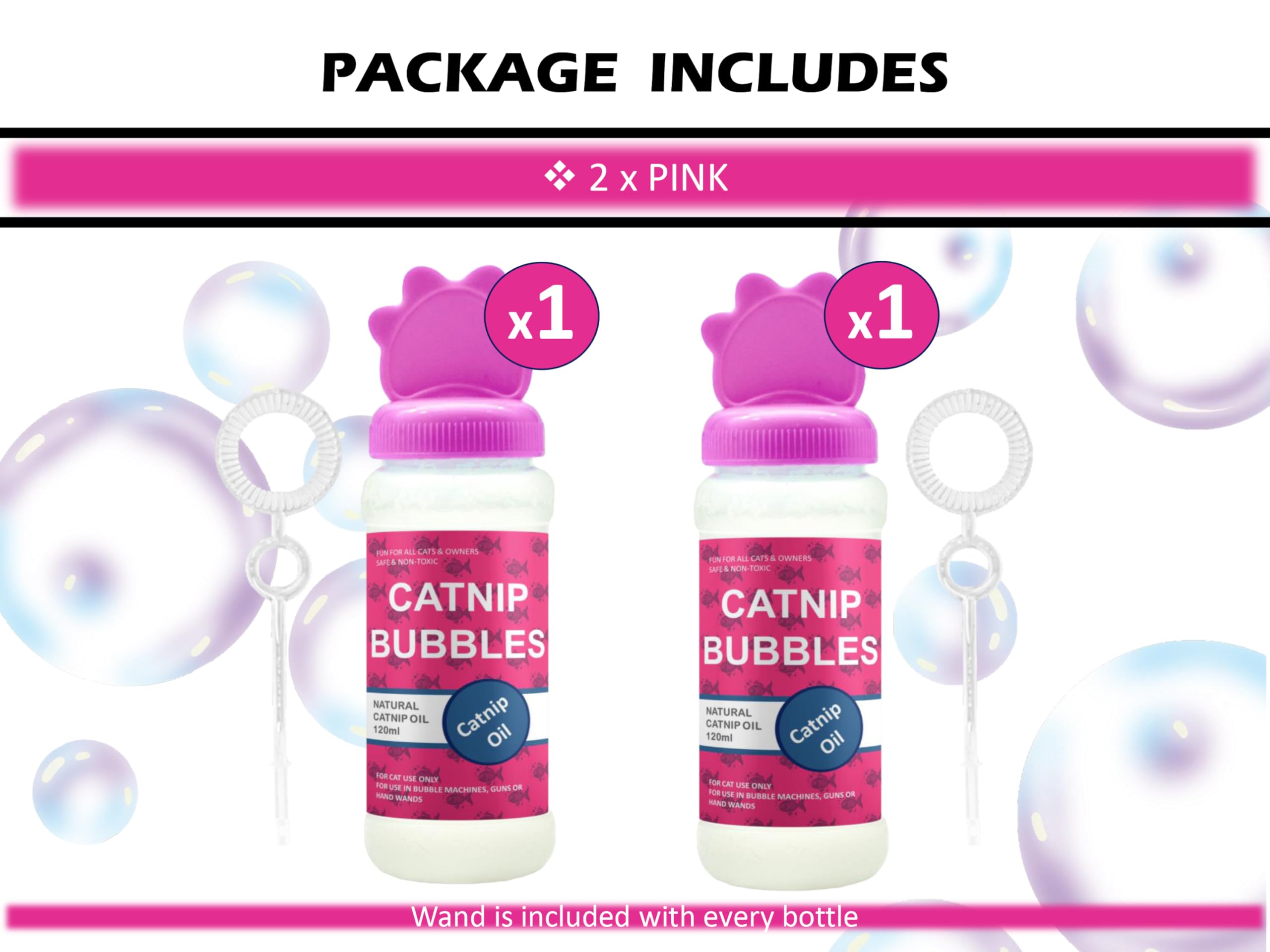Petopedia 2x Catnip Bubbles for Cats and Kittens, Natural Catnip Oil, Safe Interactive Cat Toys - Image 2
