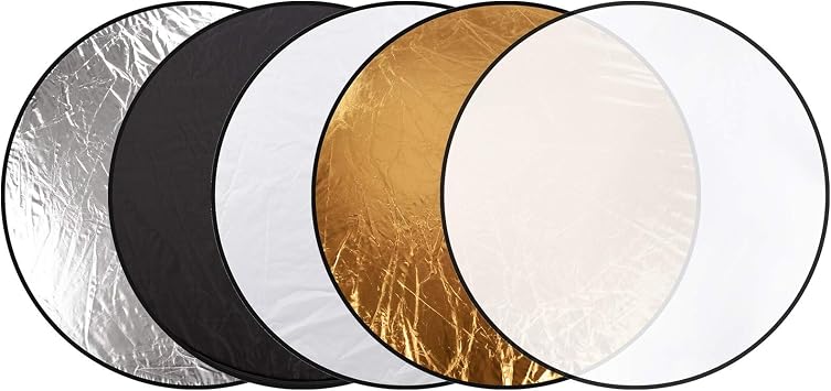5 in 1 Light Mulit Collapsible Disk Style Reflector, 60x60cm Portable Photography Studio Multi Photo Disc Collapsible Light Reflector