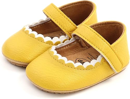 Miniatura 4 de WILLFUN Zapatos planos Mary Jane para bebé niña, diseño floral, vestido de princesa, zapatos de cuna antideslizantes para los primeros pasos