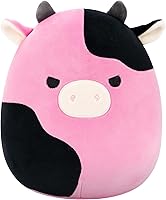 Vista 10 de Squishmallows Original de 8 Pulgadas Ingred Vaca Manchada Morada y Negra - Peluche Oficial de Jazwares (Pequeña)