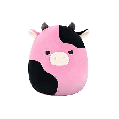 Squishmallows Original 8in Pollyanna The Black and Pink Cow – Official Jazwares Plush (Little)
