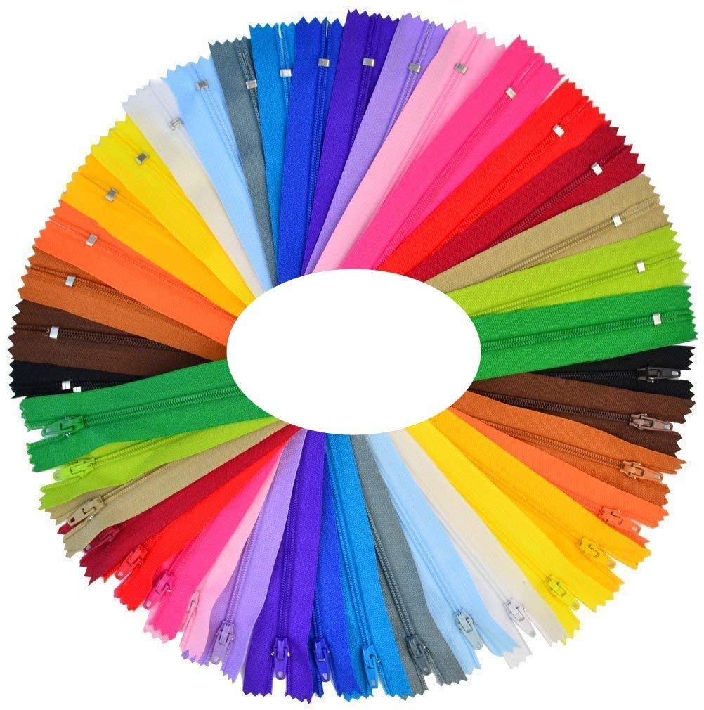 Tweal Nylon Fermetures Éclair,Fermeture à Glissière en Nylon pour Coudre et Artisanat 25 Couleurs 23CM