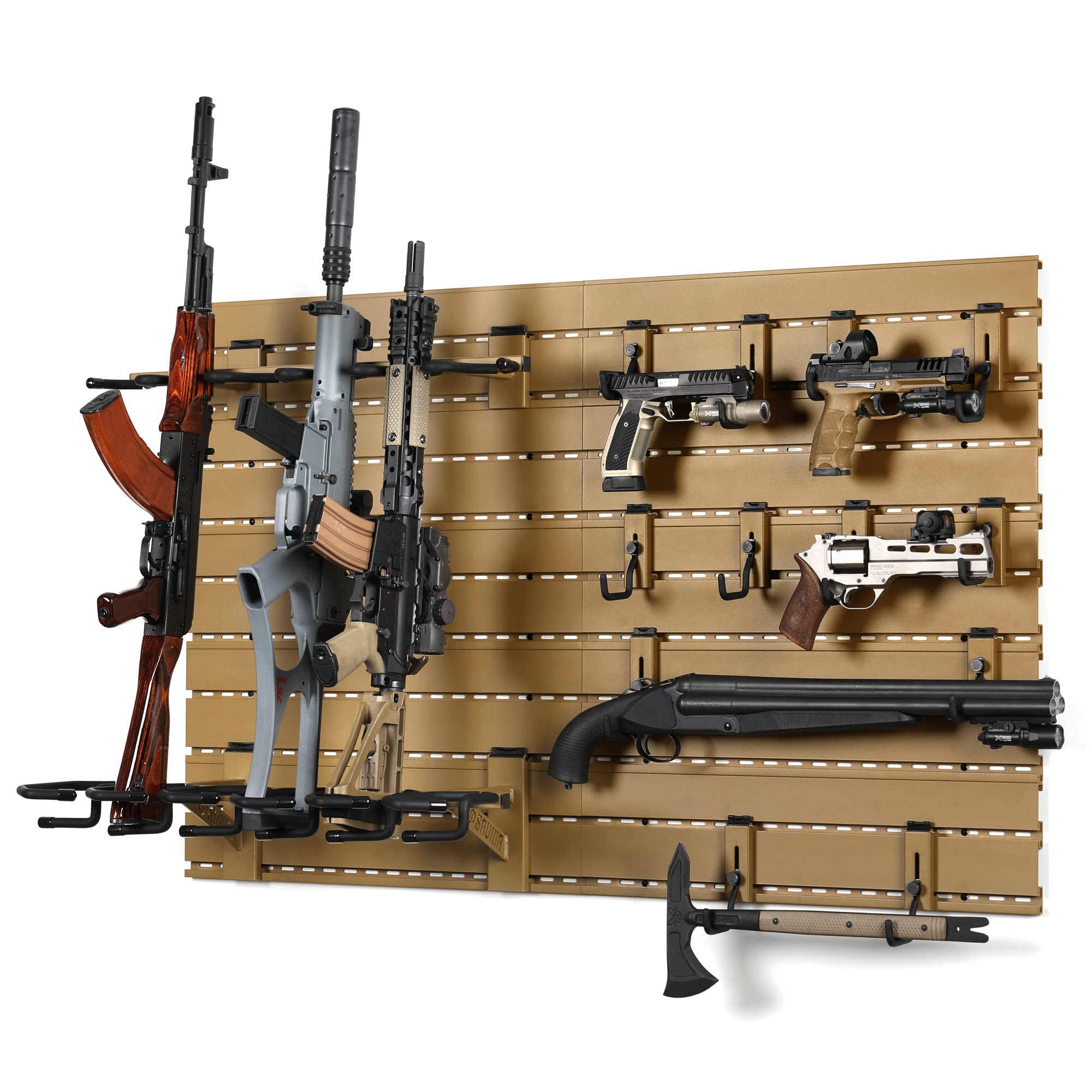 Savior EquipmentWall Rack System Heavy-Duty Steel Tactical Rifle Carbine Shotgun Handgun Storage Wall Mount, Modular Firearms Gun Wall Gear Accessories Organizer, Holds up to 6 Rifles & 6 Pistols