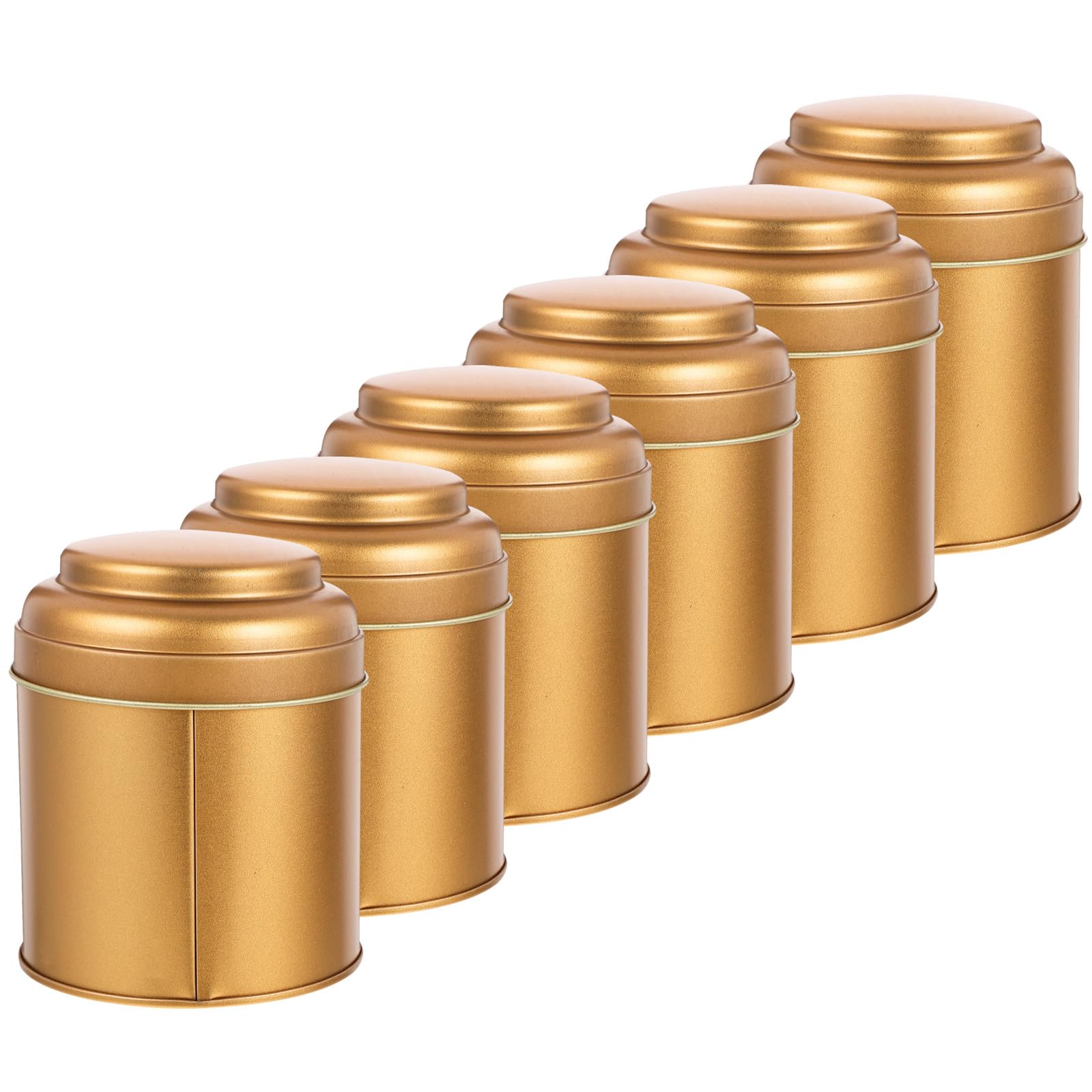 Didiseaon 6 Botes de Té Pequeños de Hojalata Tapa Doble, Almacenamiento Hermético para Cocina, Recipiente Metálico Reutilizable Color Rosa Mate para Guardar Té, Dulces y Especias