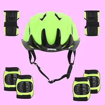 SPEEDFOX Skating Guard Kit for Skating,Cycling Free Size(7pcs Set) Skating Helmet for Kids Cycling Kit ()