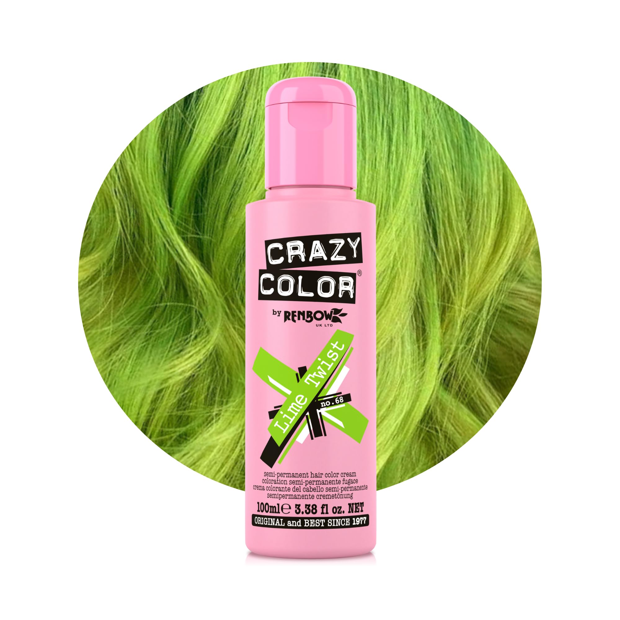 Vibrant Lime Twist Semi-Permanent Hair Dye. Highly Pigmented Lime Green Conditioning & Oil Nourishing Vegan Formula | No Bleach or Ammonia | 100ml