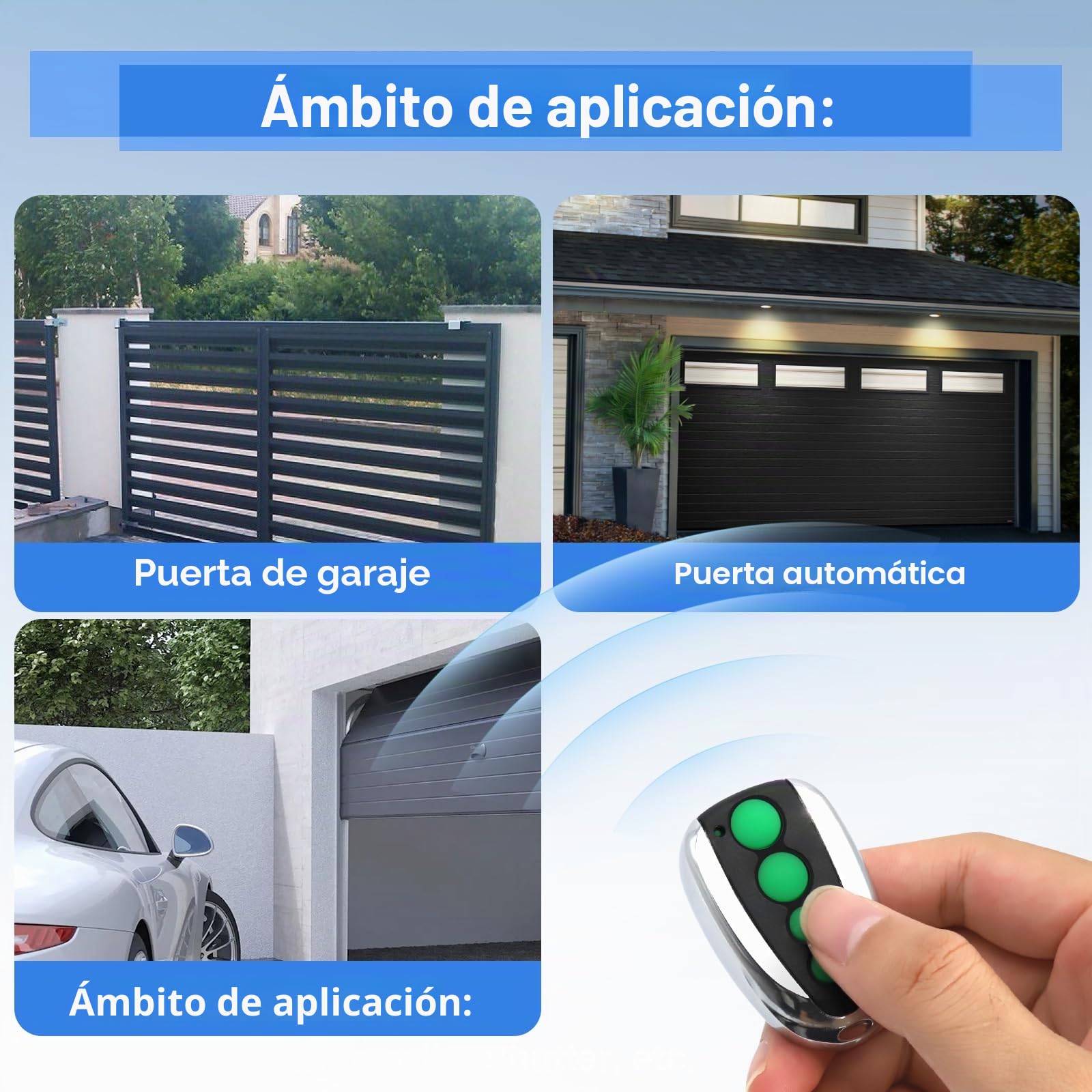 Mando a Distancia Compatible con All TOPENS M12,4 Canales Mando a Distancia de Garaje para automatismo Cancela corredera automatismo para Puerta de Garaje Mando inalambrico transmisores(3 Unidades)
