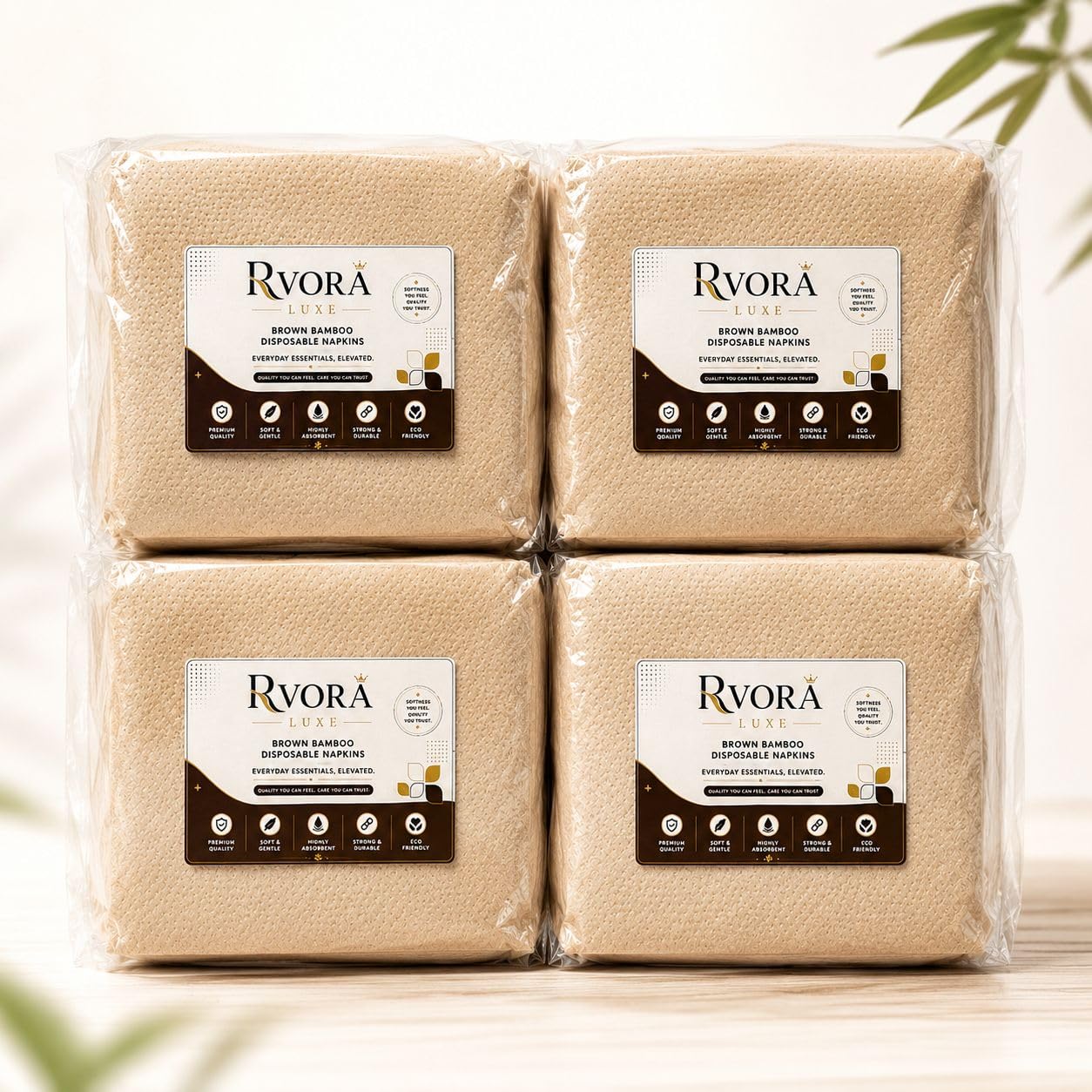 Brown Bamboo Disposable Tissue Paper-image-1