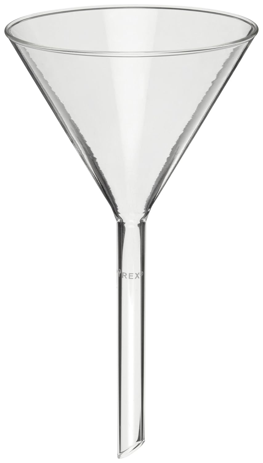 PYREX Plain 122 mm Diameter 60° Angle Funnel with Long Wide Stem 6100-5 (Pack of 6)