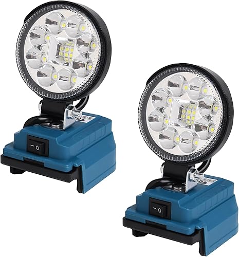 Miniatura 10 de Luz de trabajo LED inalámbrica para batería Dewalt de 20 V, linterna de 20 V para luz Dewalt, luz de inundación recargable portátil de 48 W 4800 LM