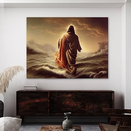 Vista 63 de Sense Canvas Jesús 1 - Lienzo decorativo para decoración del hogar, póster de pared XL, 48 x 36 / 1.5 pulgadas Jesús 1,Jesús 17,Jesús 18,Jesús