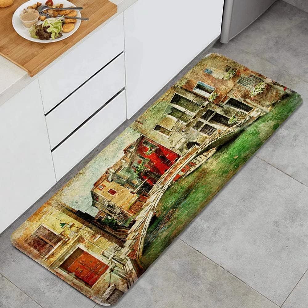 Amazon.com: Italian Cityscape Kitchen Mat,Non Slip Kitchen Mats Vintage ...