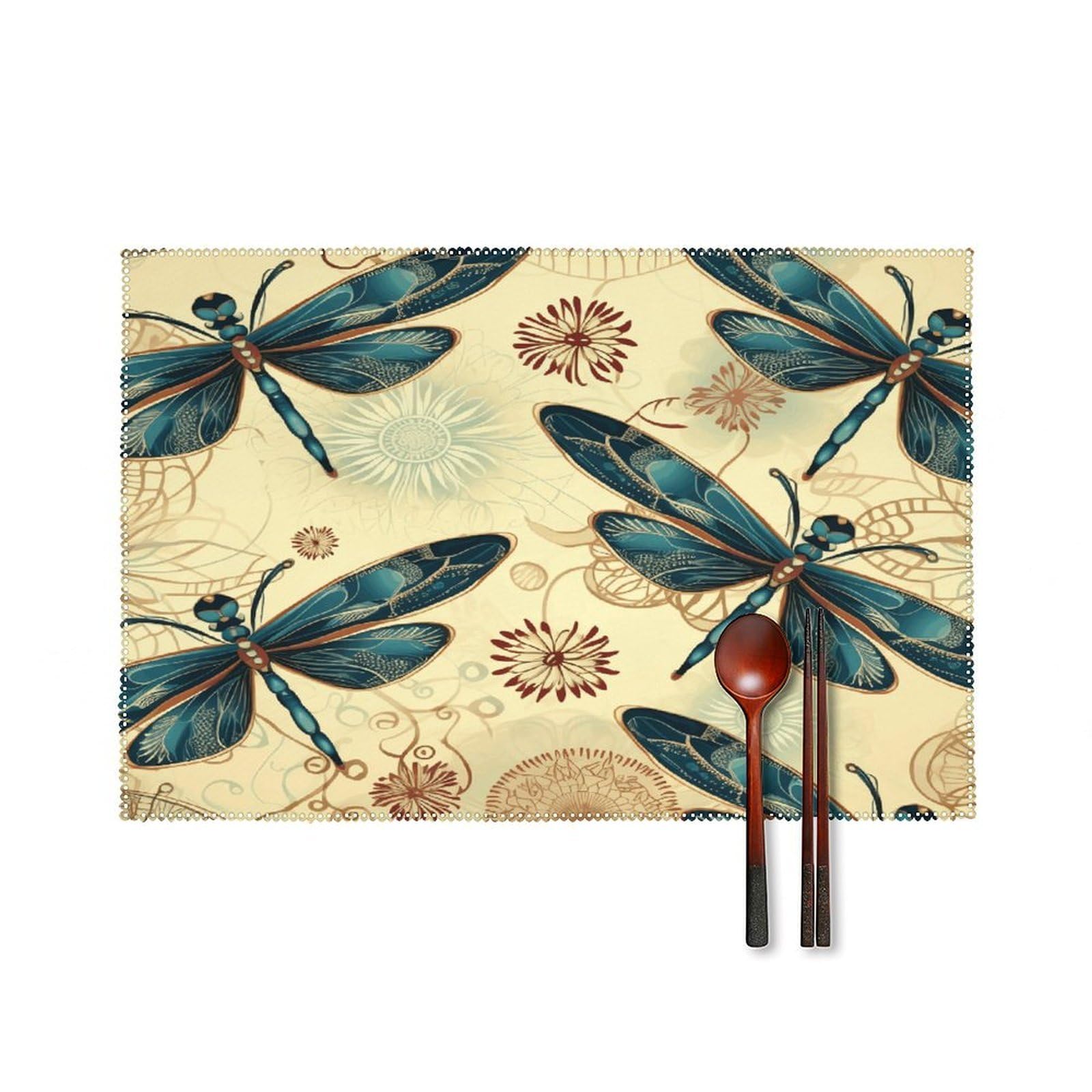 Fodpand Style Dragonfly1 Placemats Set Of 4 Place Mats Table Mats