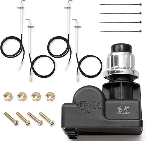 Kit de encendedores de parrilla de repuesto para parrilla Blackstone de 36 pulgadas, botón electrónico de encendido de batería de repuesto con 4