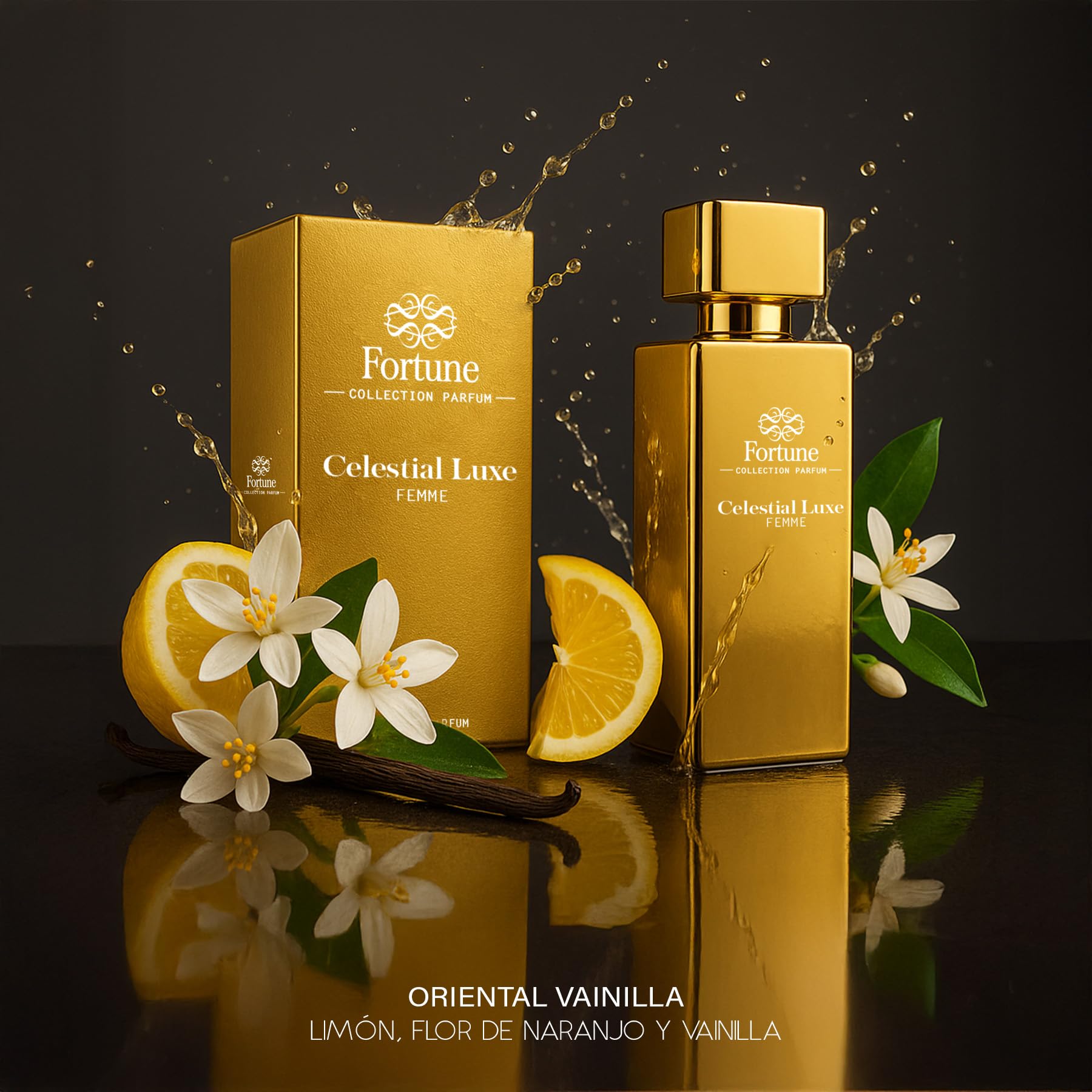 FORTUNE Celestial Luxe & Silken Gold - Eau de Parfum para Mujer 100 ml cada uno (Set de 2) | Fragancias Sofisticadas y Duraderas