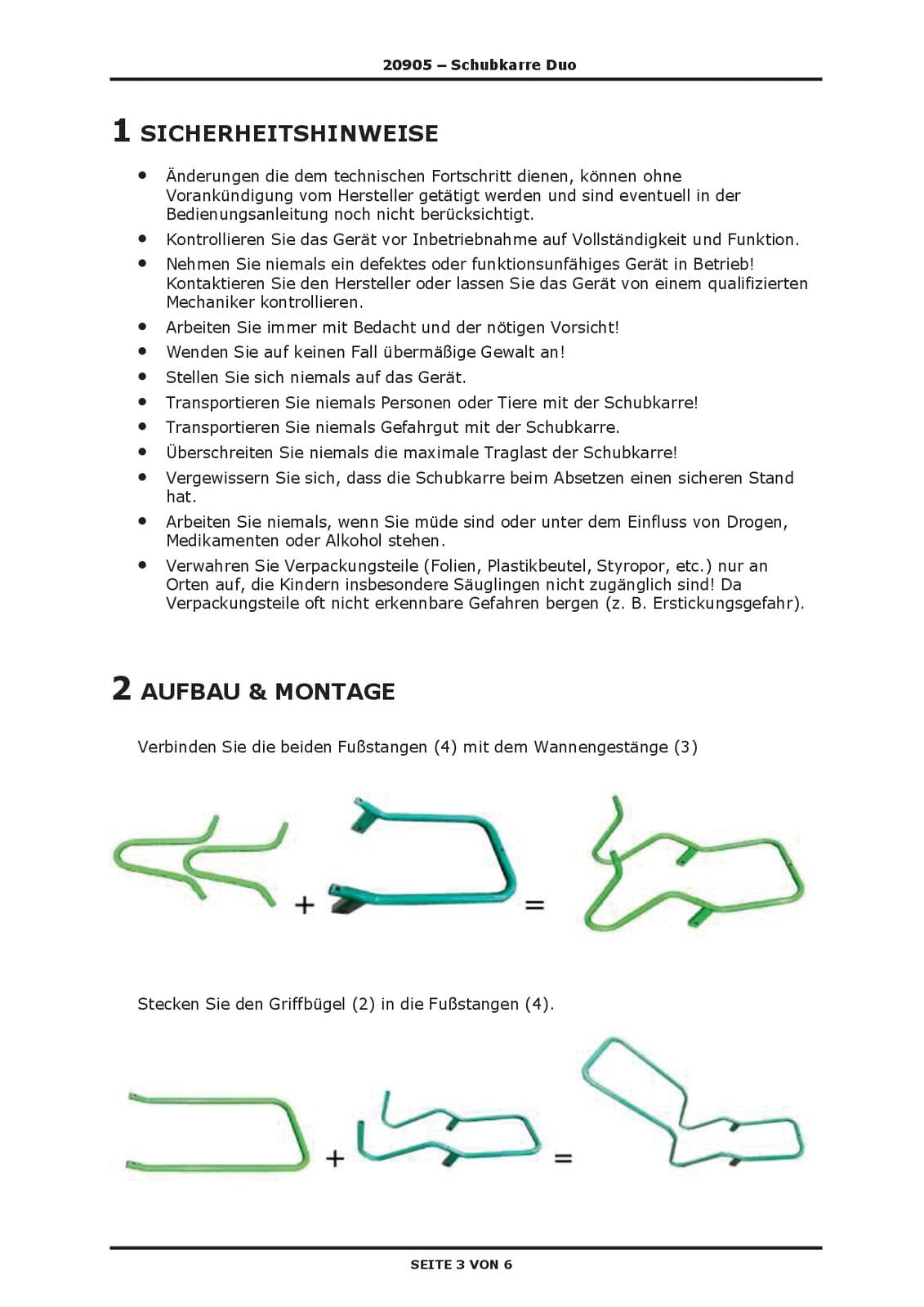 DEMA Stahl Schubkarre Duo – 2-Rad Gartenschubkarre, Robuste Schubkarre für Gartenarbeit, Transport und Baustellen