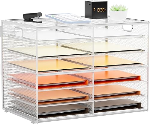 Miniatura 8 de Marbrasse Organizador de Literatura de Escritorio de 5 Niveles, Organizadores de Escritorio de Papel de Malla, Clasificador de Archivos Centro de