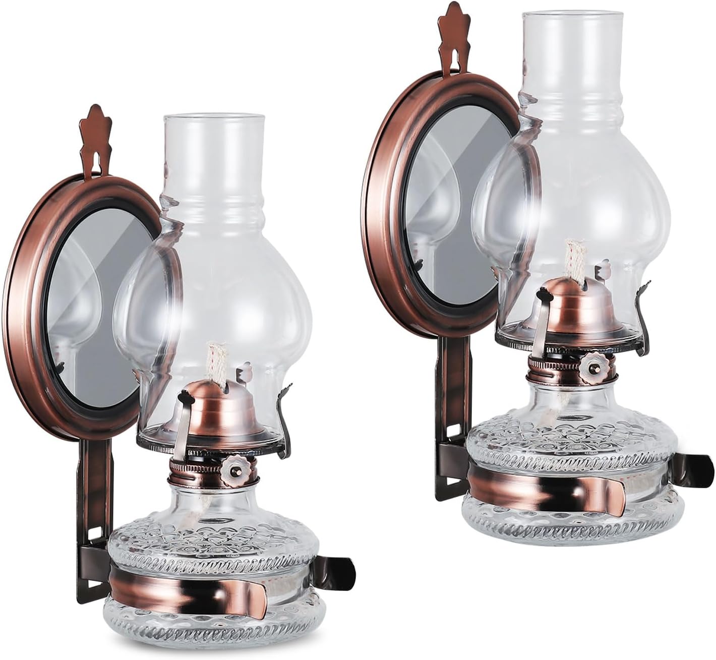 2 Pieces Large Wall Oil Lamp Vintage...