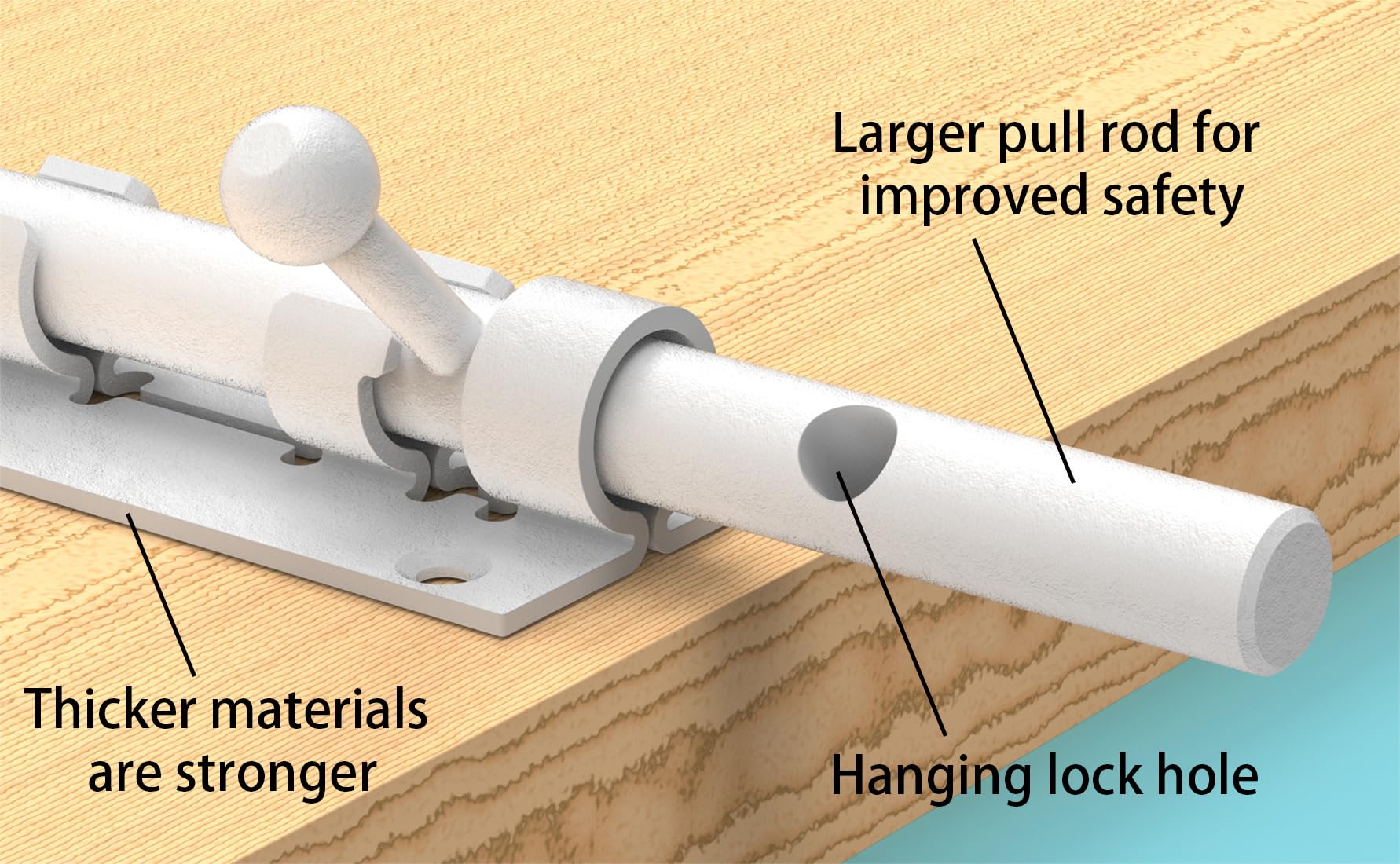 Cerradura de puerta de entrada sin llave, cerradura de metal de seguridad para puerta, pestillos deslizantes resistentes para puertas al aire libre, con herrajes para agujeros de candado, para vallas