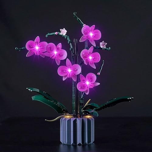 Kit de luz mejorado para Lego Orchid - Juego de construcción de plantas artificiales, compatible con Lego 10311 (modelo no incluido)