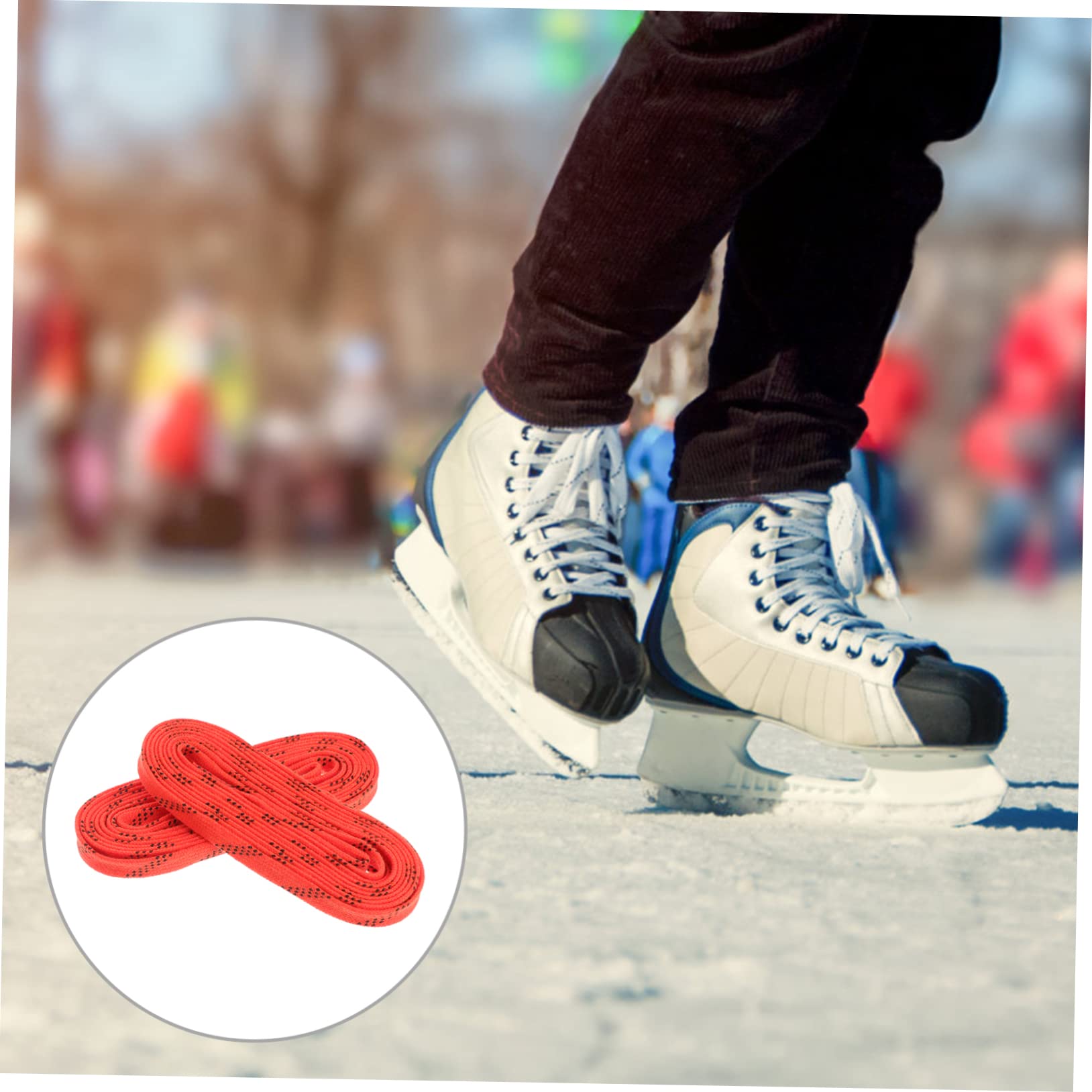 Toddmomy Lacets de Hockey Cirés Antigel Lacets pour Patins de Hockey et Ski Orange
