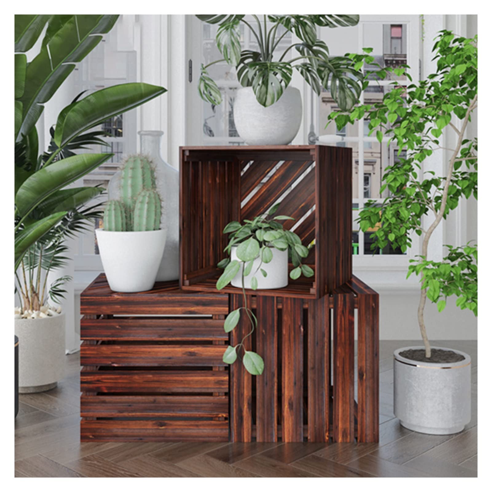 DNBJBKO Garden Work Station Potting Table Work Bench Potting Bench Outdoor Garden Work Bench Station Planting.Brown-40cm