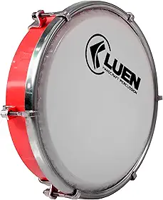 Tamborim - Serie Colorsteel Vermelho 06" 6 Afin Simples Pele Leitosa
