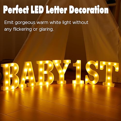 Miniatura 4 de Números de marquesina LED, números pequeños iluminados para fiestas, 8.58 pulgadas, número iluminado a pilas para cumpleaños, luz nocturna, mesa o