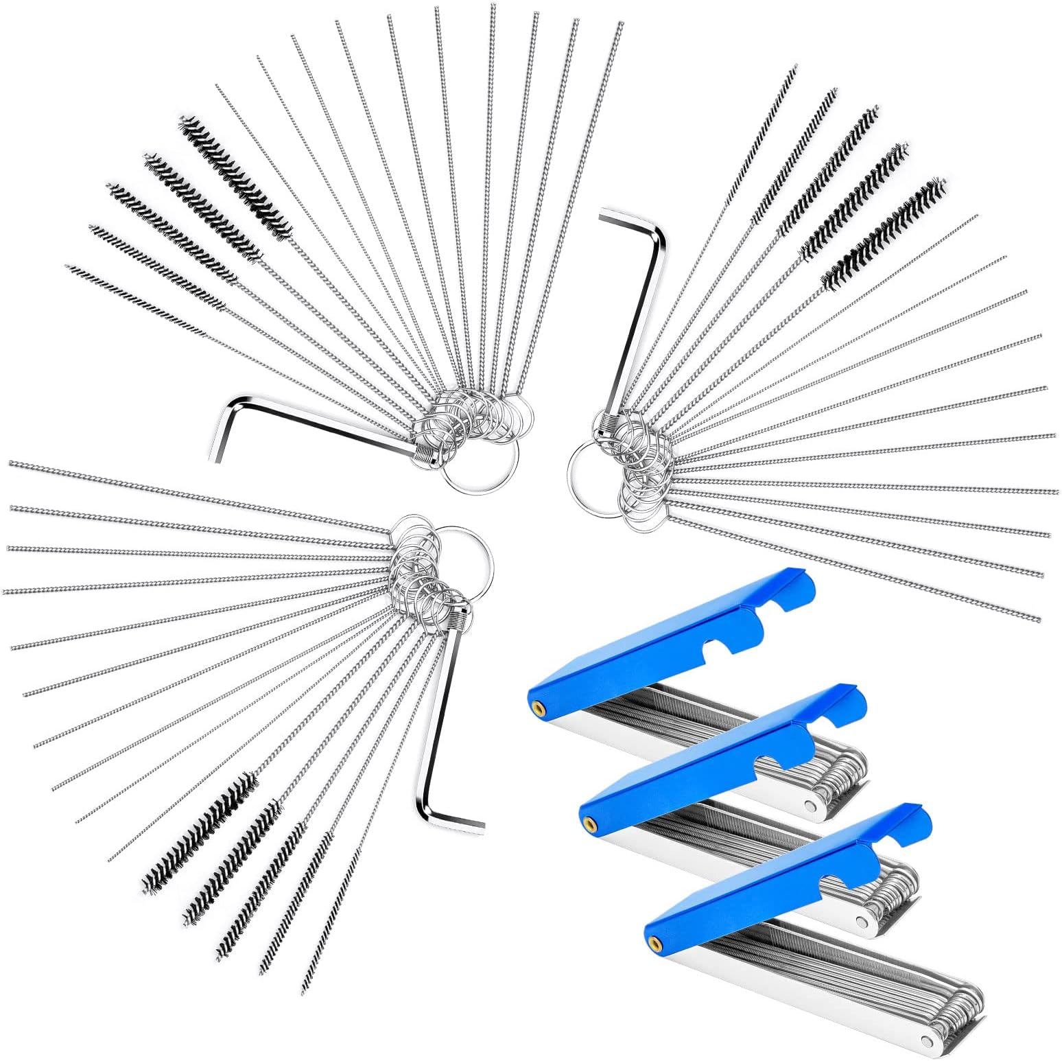 6 Set Carburetor Carbon Dirt Jet Remove Cleaner 30 Cleaning Needles + 15 Nylon