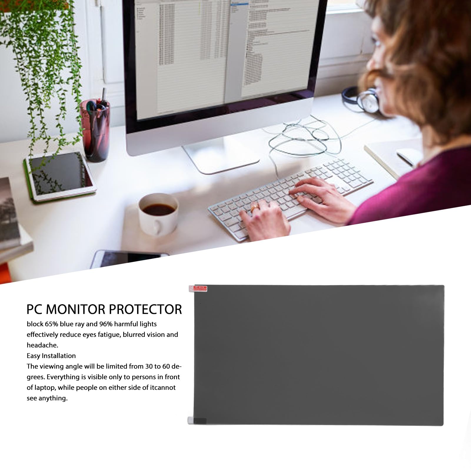 Laptop Private Screen, Laptop Screen Protector PET UV Blocking for 18.5in Laptop