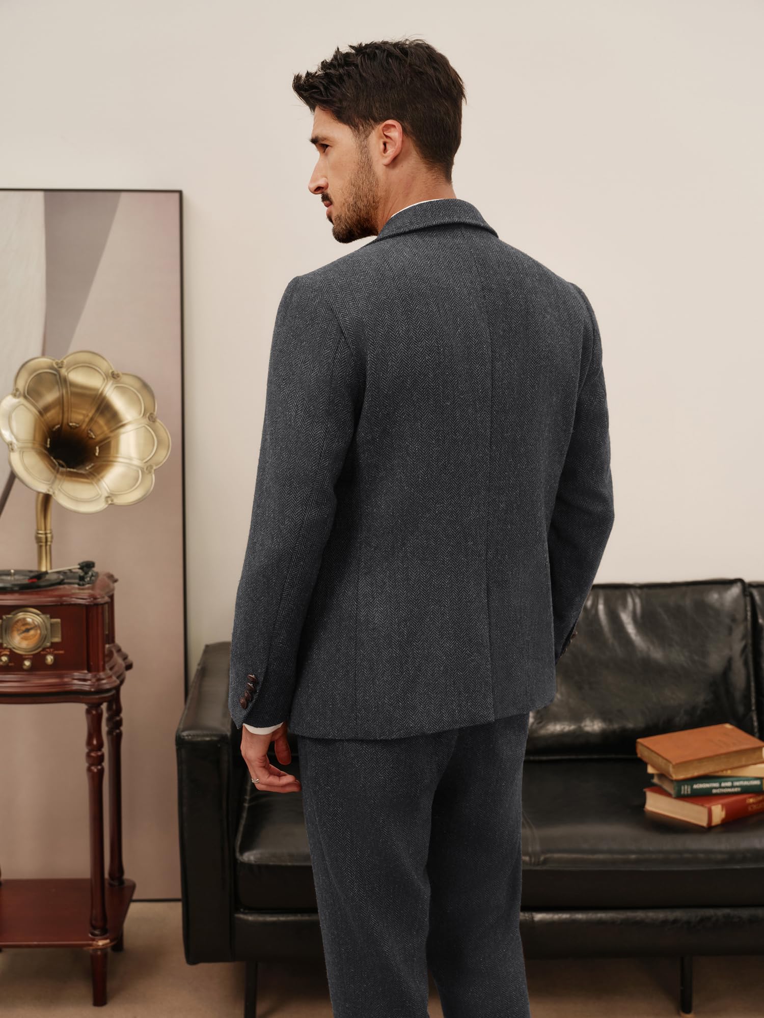 PJ PAUL JONES Sakko Herren Vintage Wollmischung Tweed Blazer Regular Fit | Anzugjacken für Herren 2 Knöpfe Elegante Freizeit Sportlich Jackett