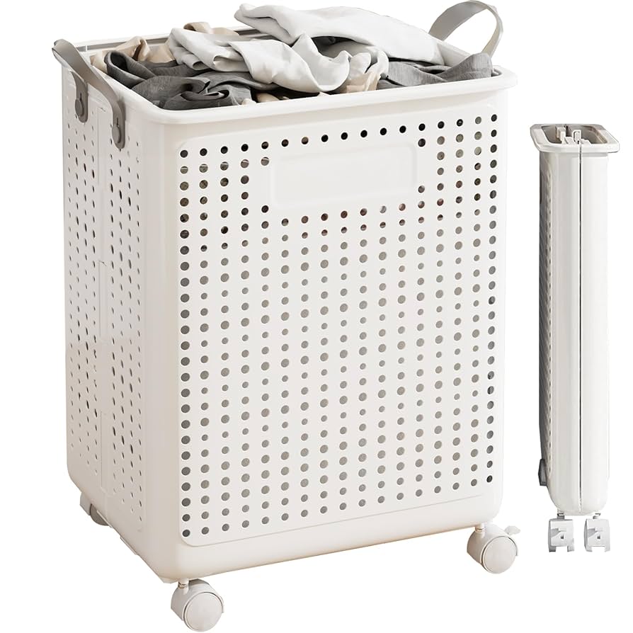 ホワイト ラタン調 ランドリーバスケット♦️ZARA♦️折り畳み可 ホワイト ラタン調 ランドリーバスケット♦️ZARA♦️折り畳み可