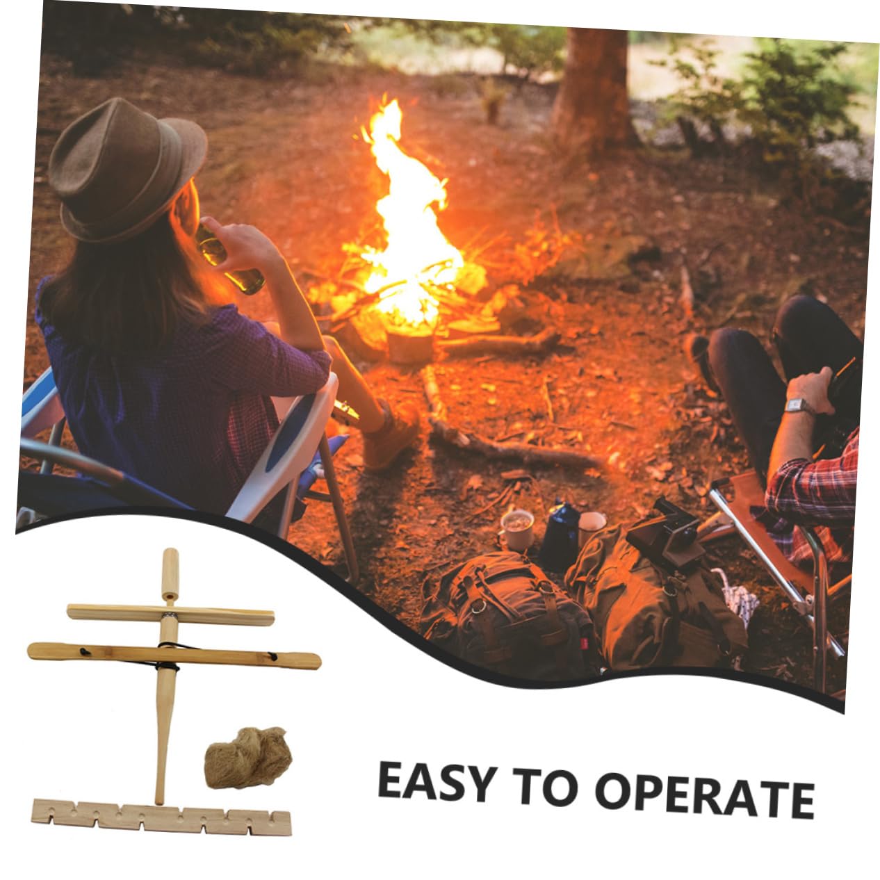 BESPORTBLE 5sätze Portable Feuerstarter Handbohrer Für Camping Und Outdoor Überlebenswichtige Friction Fire Tools Aus Holz Leicht Und Tragbar Für Mehrpersonennutzung