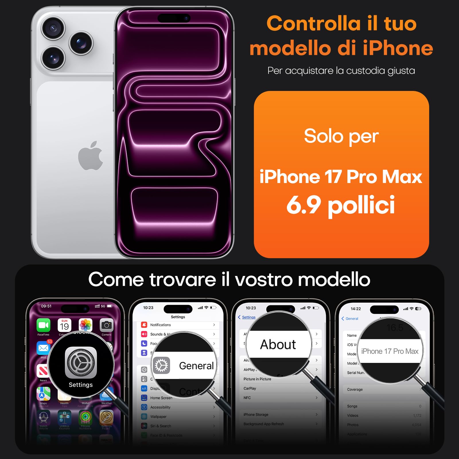 TAURI Cover per iPhone 17 Pro Max con Pellicola in Vetro Temperato,Protezione Completa della Fotocamera,[Compatibile con MagSafe] Magnetica Custodia per Sottile Anticaduta - Rosa