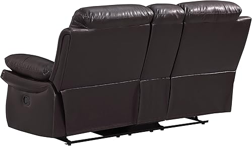 Miniatura 11 de Blackjack Furniture Andrews - Sofá reclinable de cuero tapizado con cabeza de clavos tradicional tapizada con tapizado y ribeteado, sofá biplaza de