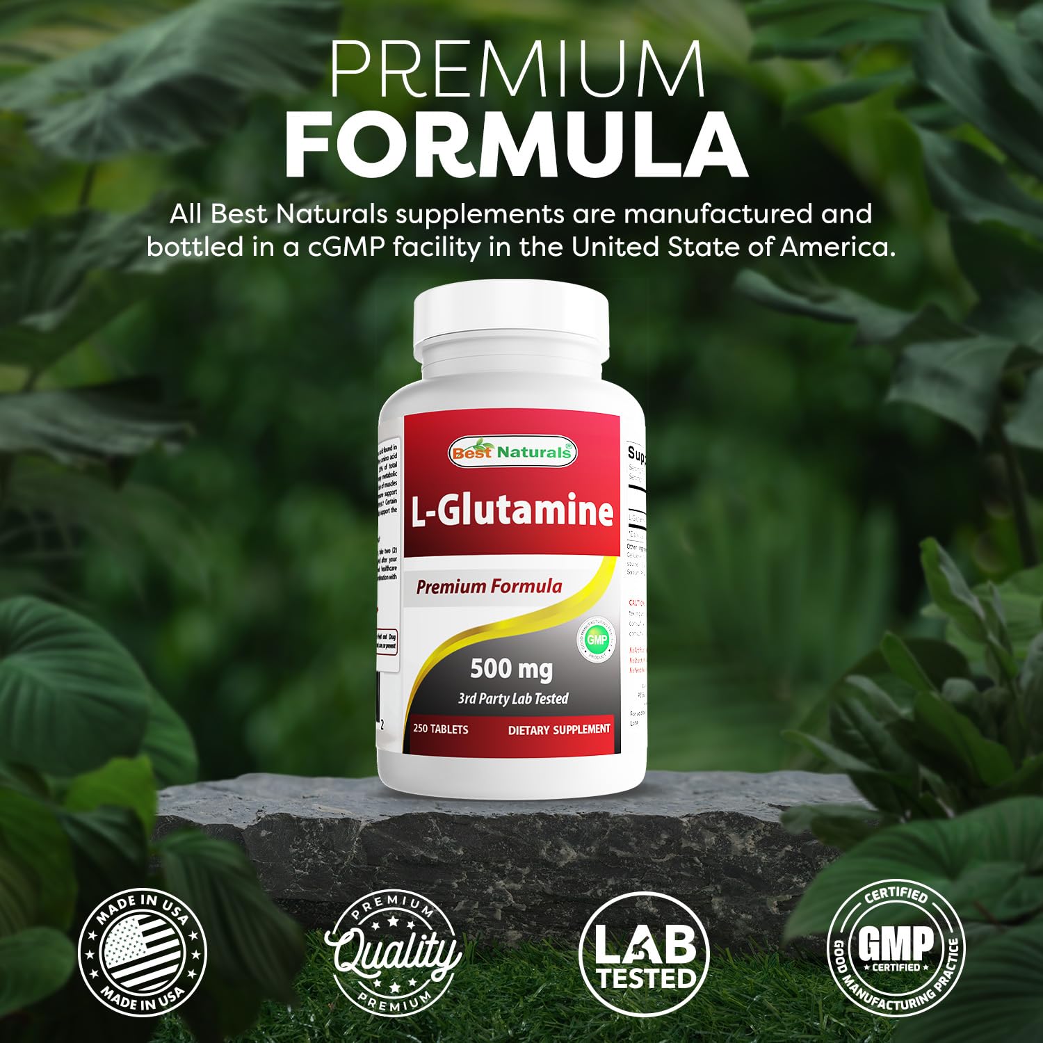 Best Naturals L-Glutamine 500 mg 250 Tablets — Amazon image 5