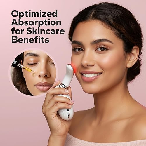 Miniatura 5 de Herramienta de masaje facial y cuello con terapia de luz roja, dispositivo de terapia de luz LED para cara y cuello, herramienta de cuidado facial