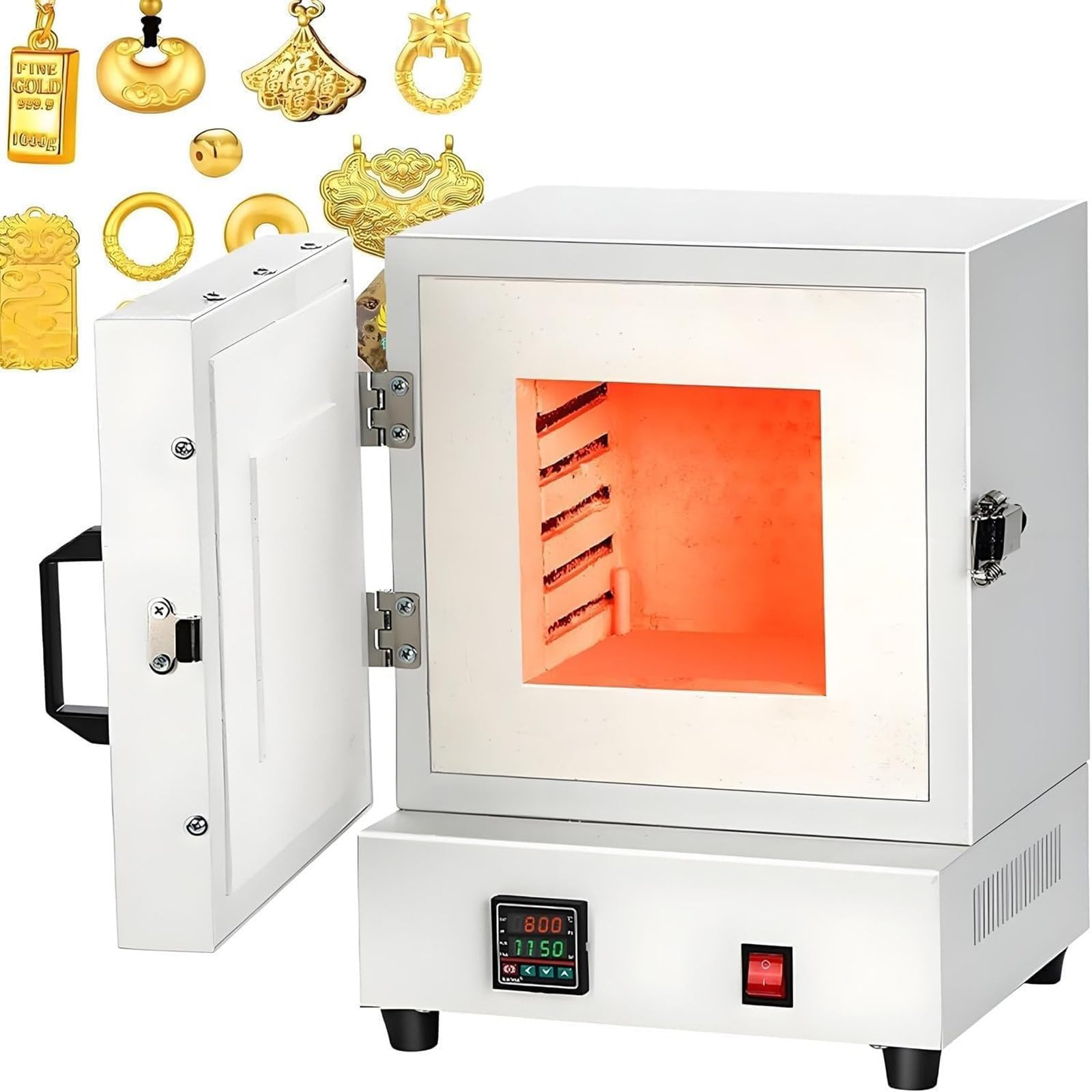 2000W Horno Mufla Desgasificación, Horno Digital Fibra Cerámica, Horno Alta Temperatura Laboratorio Cerrado, Colado A Cera Perdida, Recocido Metales Y Trabajos Tratamiento Térmico En Laboratorio
