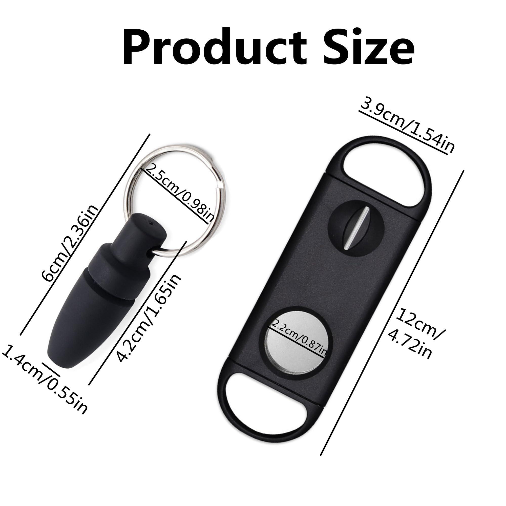 KANABEE Stainless Steel Double Blade Cigar Cutter Scissors Plastic Handle Portable Tool - View #2