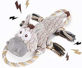 Large Squeaky Tug of War Plush Toy with Rope