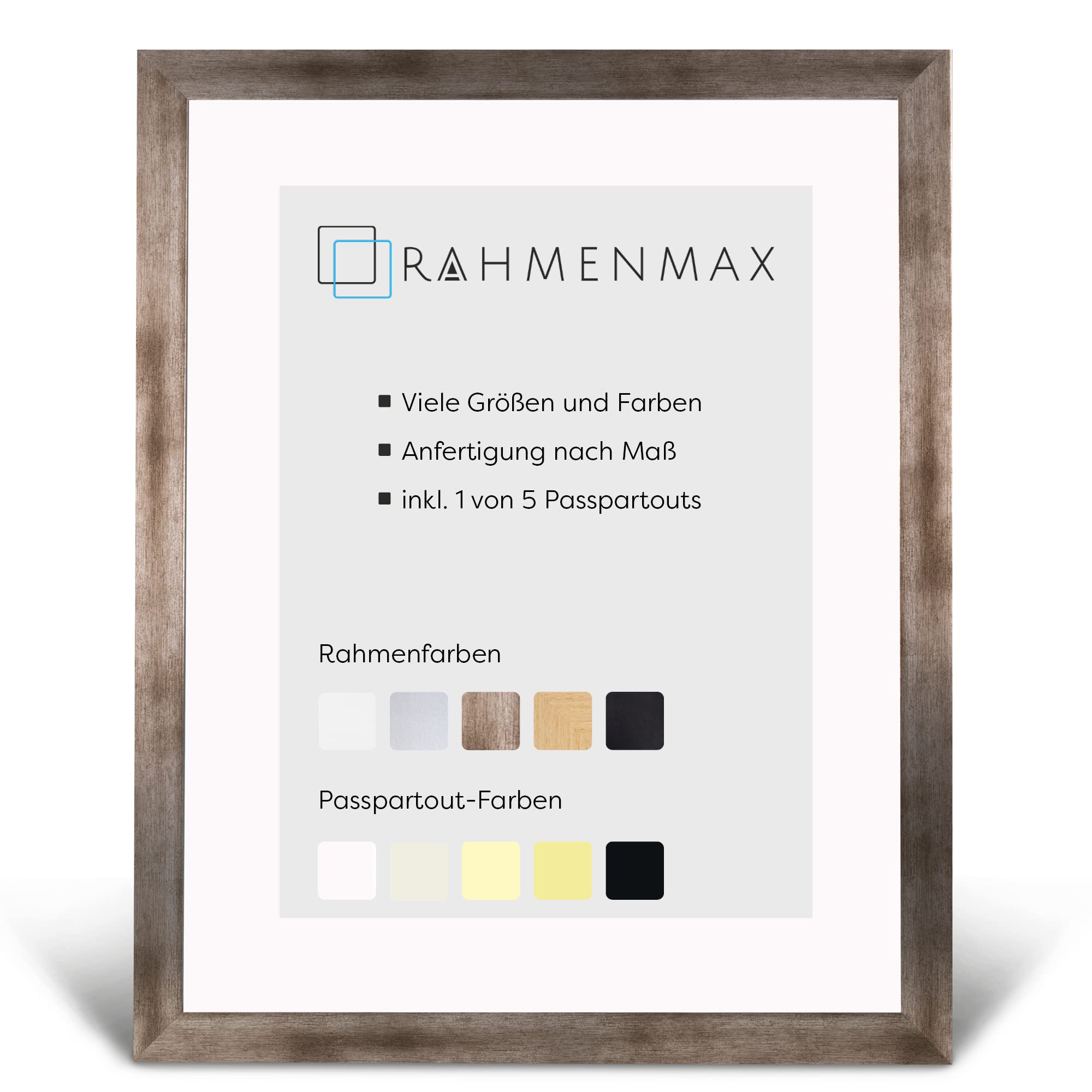 Cadre photo en MDF 20x60 cm RahmenMax Morena et passe-partout
