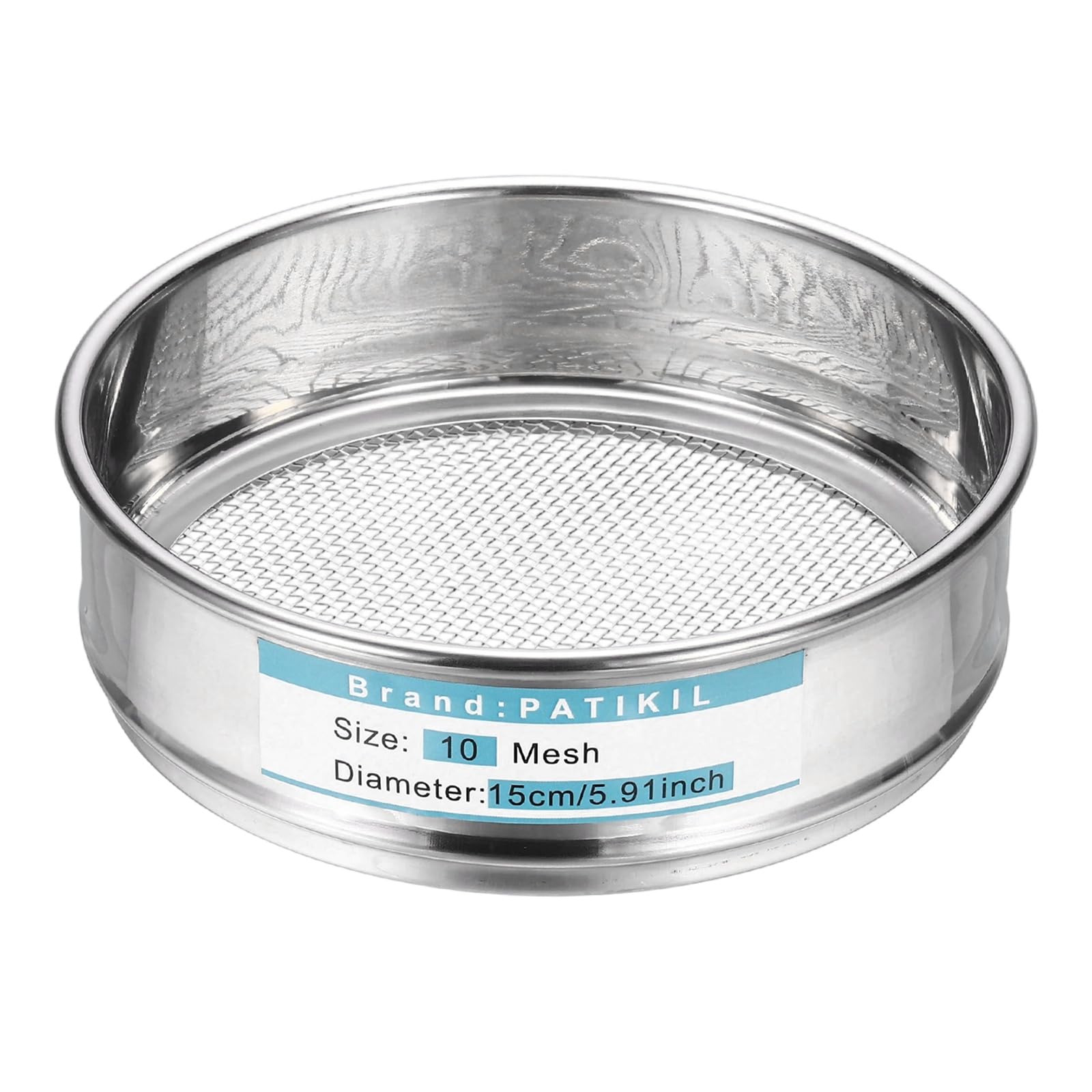 PATIKIL Tamis De Laboratoire 10 Mailles (2mm), Diamètre 15cm (5.9") Grille De Tamisage 304 Acier Inoxydable Maille Fine Tamis Pour Laboratoire Industriel