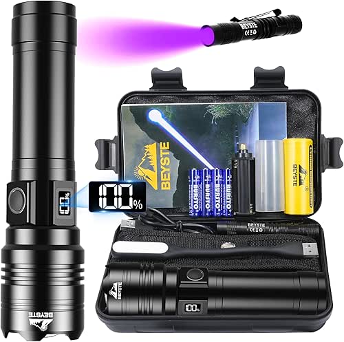 BEYSTE Linternas LED Alta Potencia, 1,000,000 Lúmenes Linterna LED Recargable,
