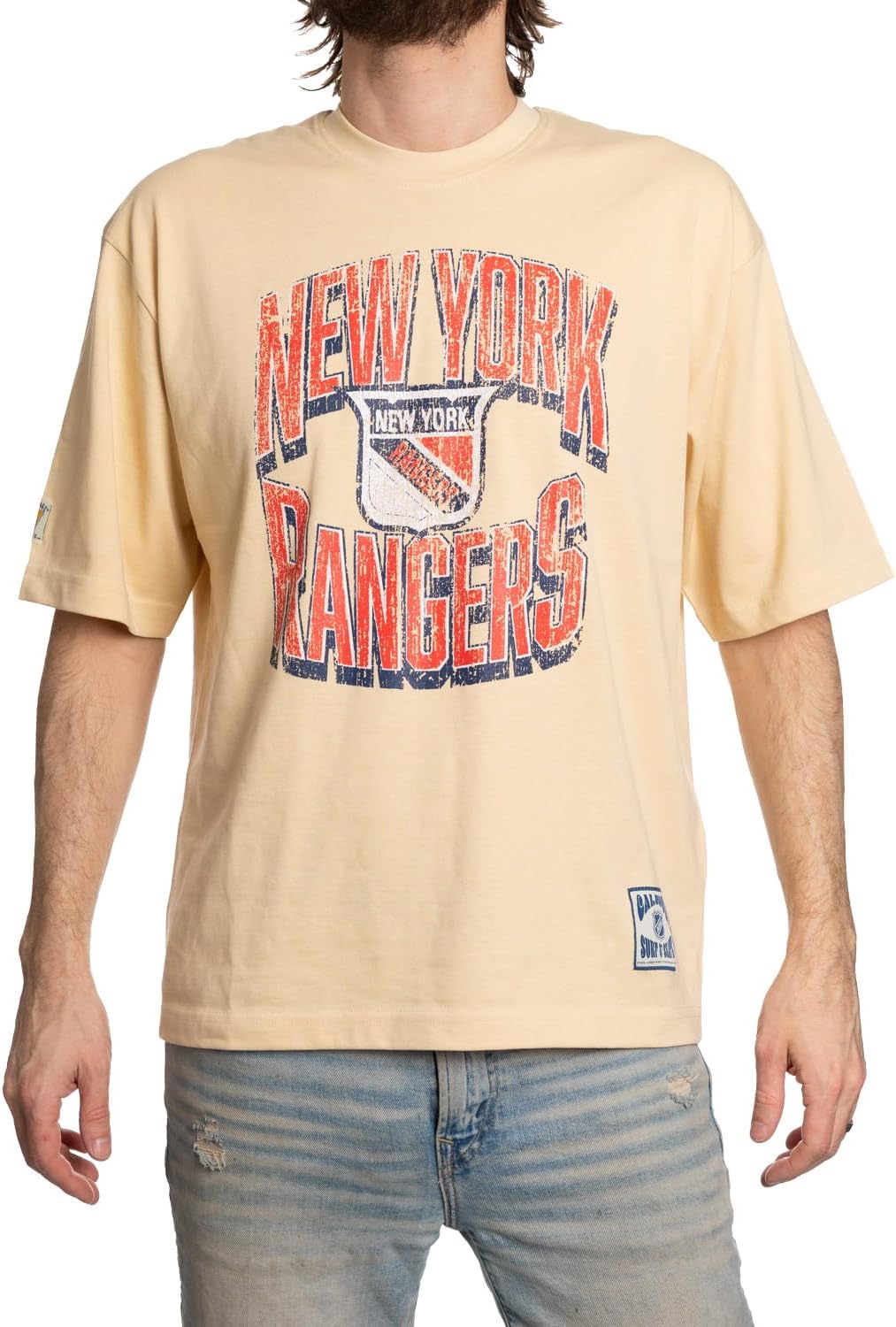 Calhoun NHL Surf & Skate Mens Garment Dyed Vintage Boxy Fit Oversized Soft Retro T-Shirt