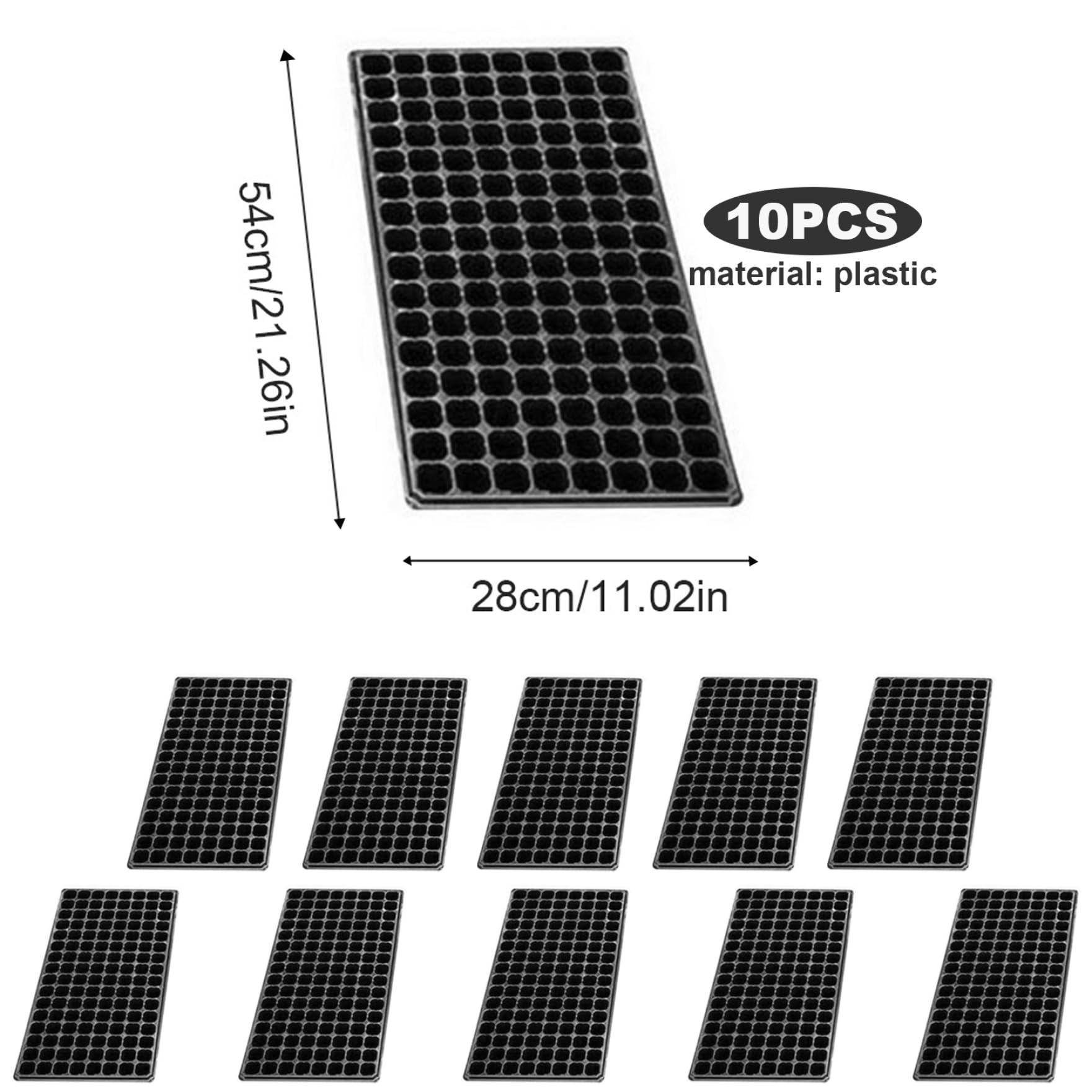 Mini Kit de Cultivo de Plantas propagadoras | Bandejas de Inicio de Semillas 128 células Bandejas de plántulas de germinación para Cultivo de Plantas de jardinería 10PCS