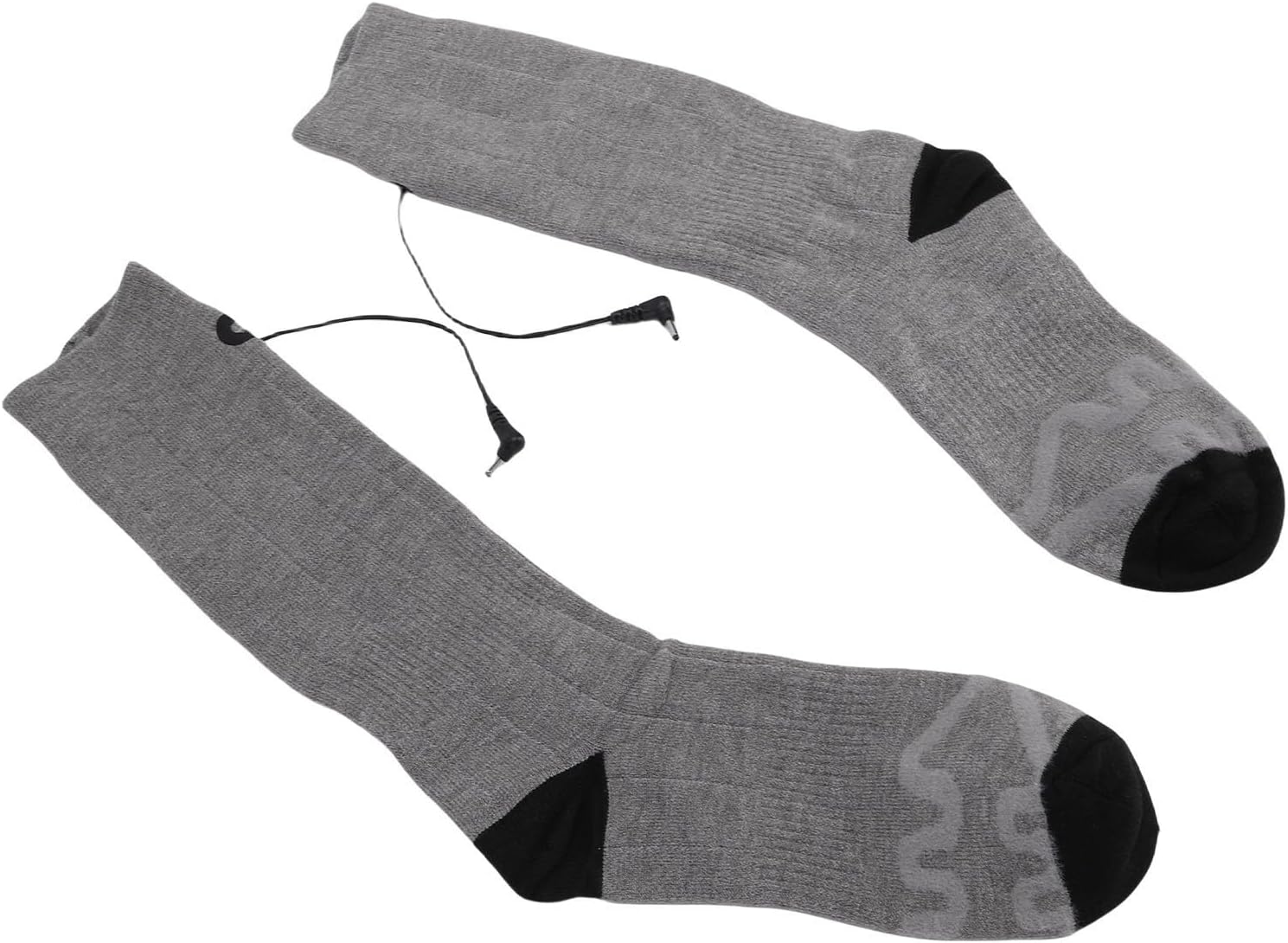 1 Pair Electric Heated Socks Dual Side Heating Thermal Socks for Winter 3 Gears Temperature 2Pcs 4000mAh Battery Gray