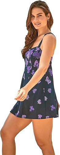 Vista 4 de Swimsuits For All Traje de baño para mujer, talla grande, con costuras de princesa