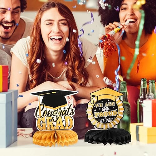 Miniatura 2 de 1 Set Graduation Season Cellular Station Congrats Grad Honeycomb Diploma Honeycomb Graduation Honeycomb Centerpiece College Graduation Decorations