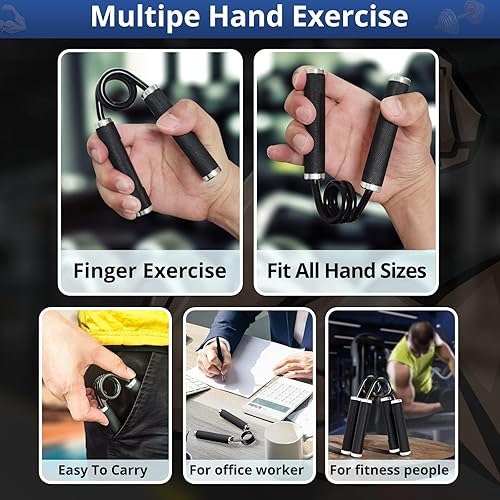 Miniatura 6 de KDG Grip Strength Trainer 4 Pack,50LB-200LB Rubber Metal Hand Grip Strengthener,Non-Slip Forearm Exerciser, Heavy-Duty Hand GripperHand Exerciser