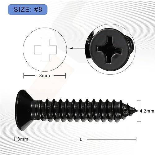 Miniatura 3 de Tornillos Phillips Drive para madera, acero inoxidable 304 de acero inoxidable 18-8, 100 unidades # 8 x 34 de pulgada